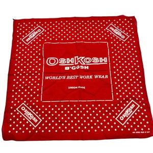 Oshkosh B Gosh Handkerchief Red White Cotton Biker BANDANA Hanky Pocket Square